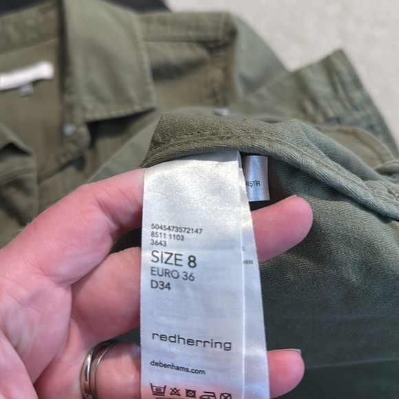 RedHerring Army Green Floral Butterfly Embroidered Utility Jacket Size 8 - Picture 12 of 12